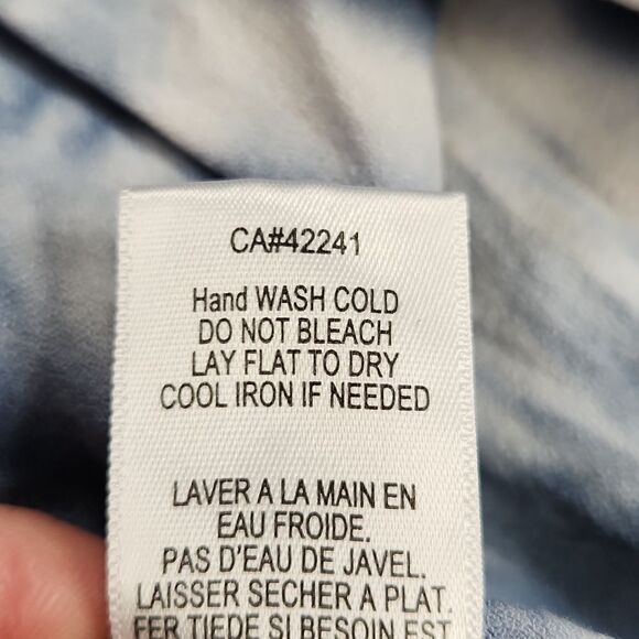 🔹️Young Fabulous & Broke Blue Tie Dye Rayon Tied Front Top Small - Picture 12 of 12